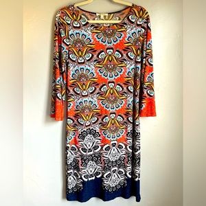 Spence 3/4 Sleeve Sheath Knee Length Dress Size 8